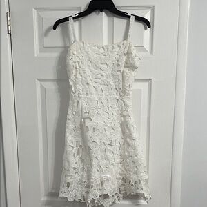 White Lace Dress with Straps
